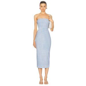 SPRWMN Tube Dress in Sky Small New Womens Suede Leather Blue
